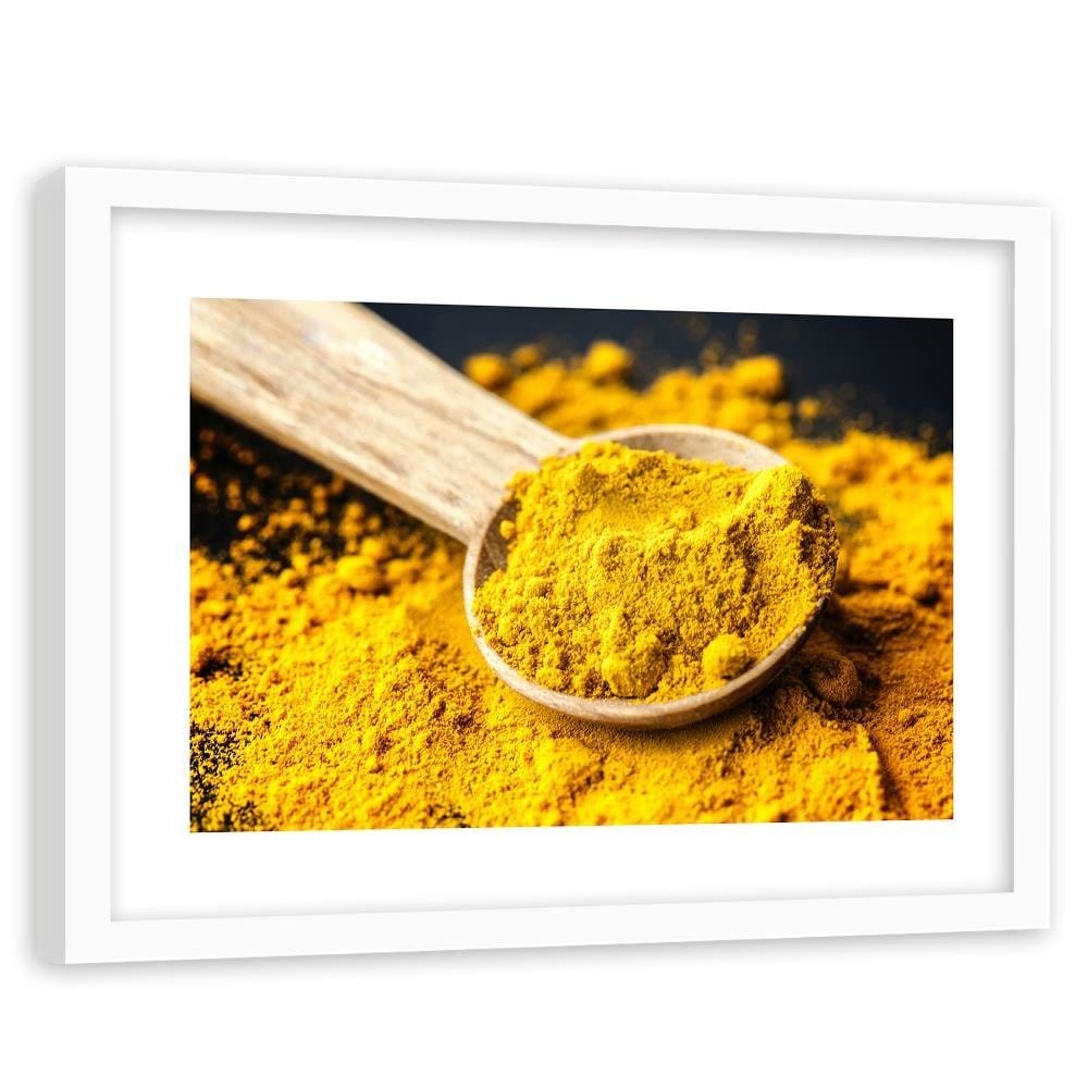 Glezna baltā rāmī - Turmeric Home Trends DECO
