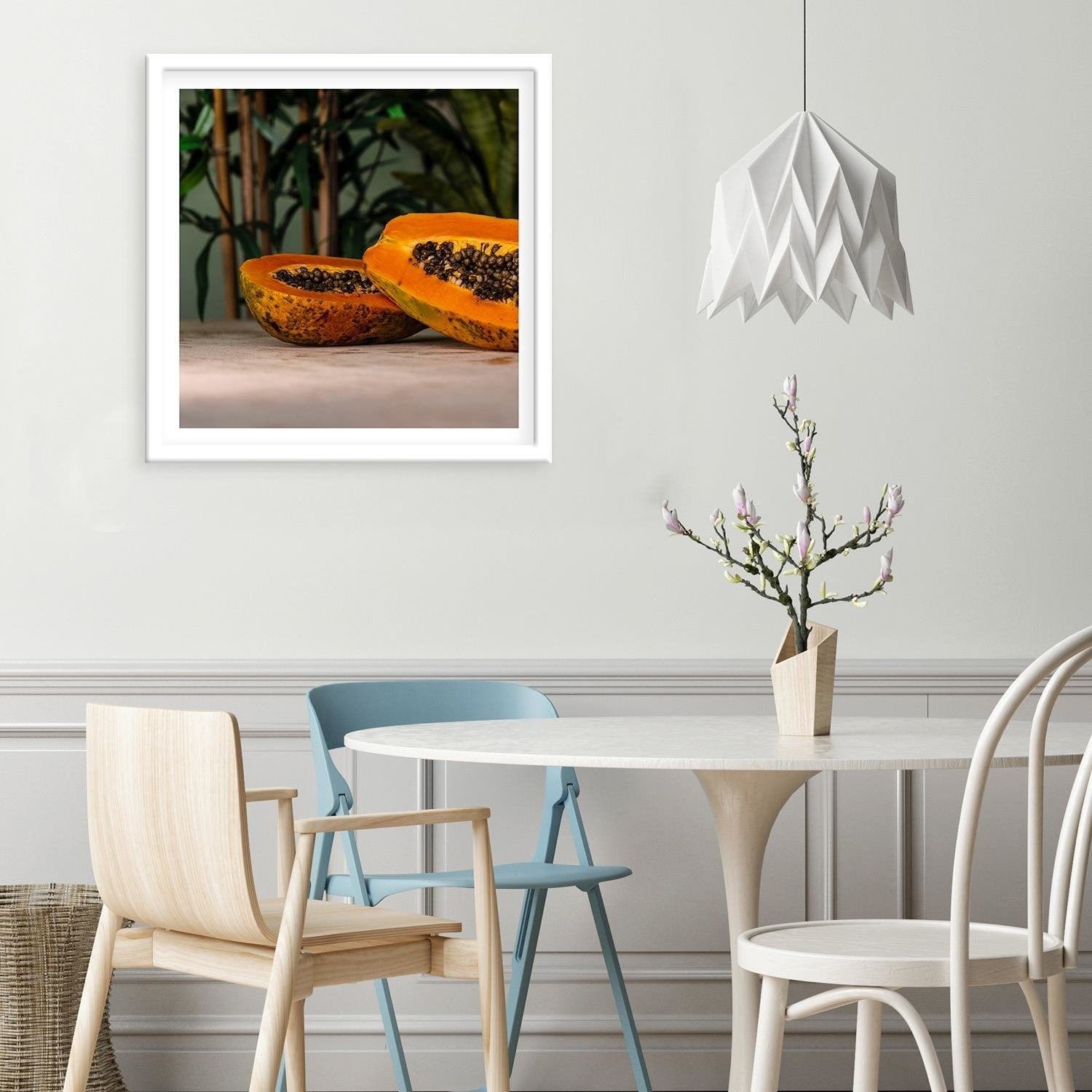 Glezna baltā rāmī - Two Halves Of Papaya Home Trends DECO
