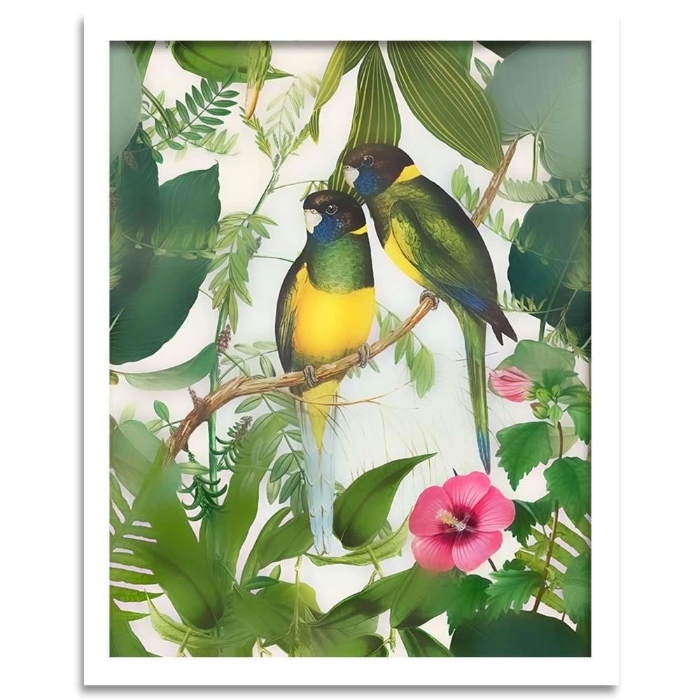 Glezna baltā rāmī - Two Parrots Home Trends DECO