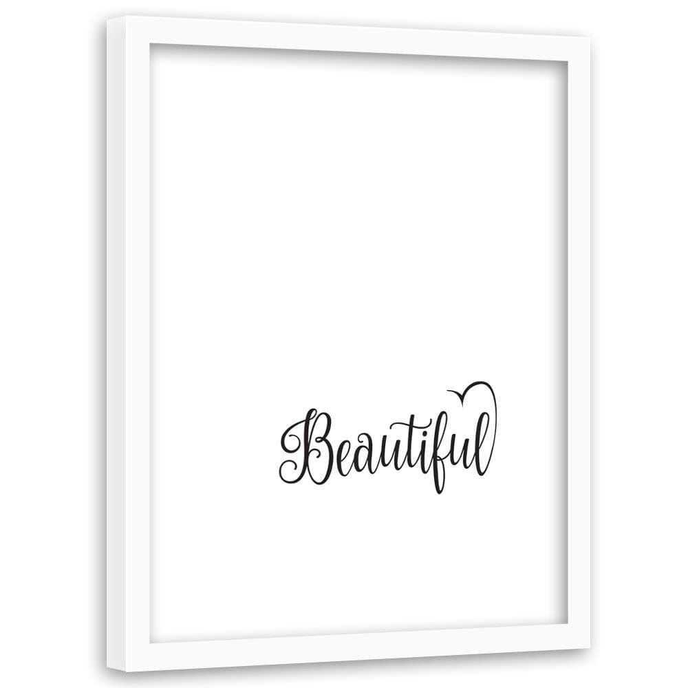 Glezna baltā rāmī - Typography - Beautifull Home Trends DECO