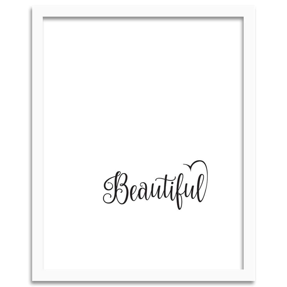 Glezna baltā rāmī - Typography - Beautifull Home Trends DECO
