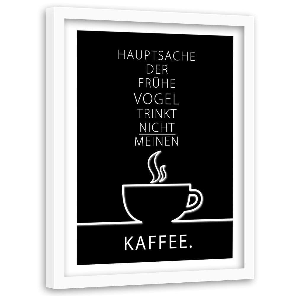 Glezna baltā rāmī - Typography Coffee Home Trends DECO