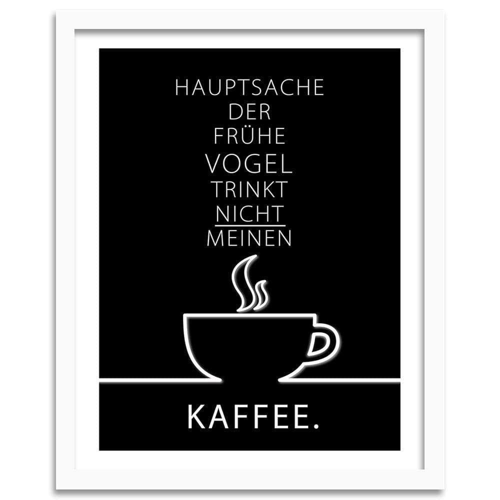 Glezna baltā rāmī - Typography Coffee Home Trends DECO