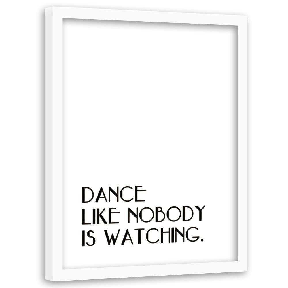 Glezna baltā rāmī - Typography Dance Home Trends DECO