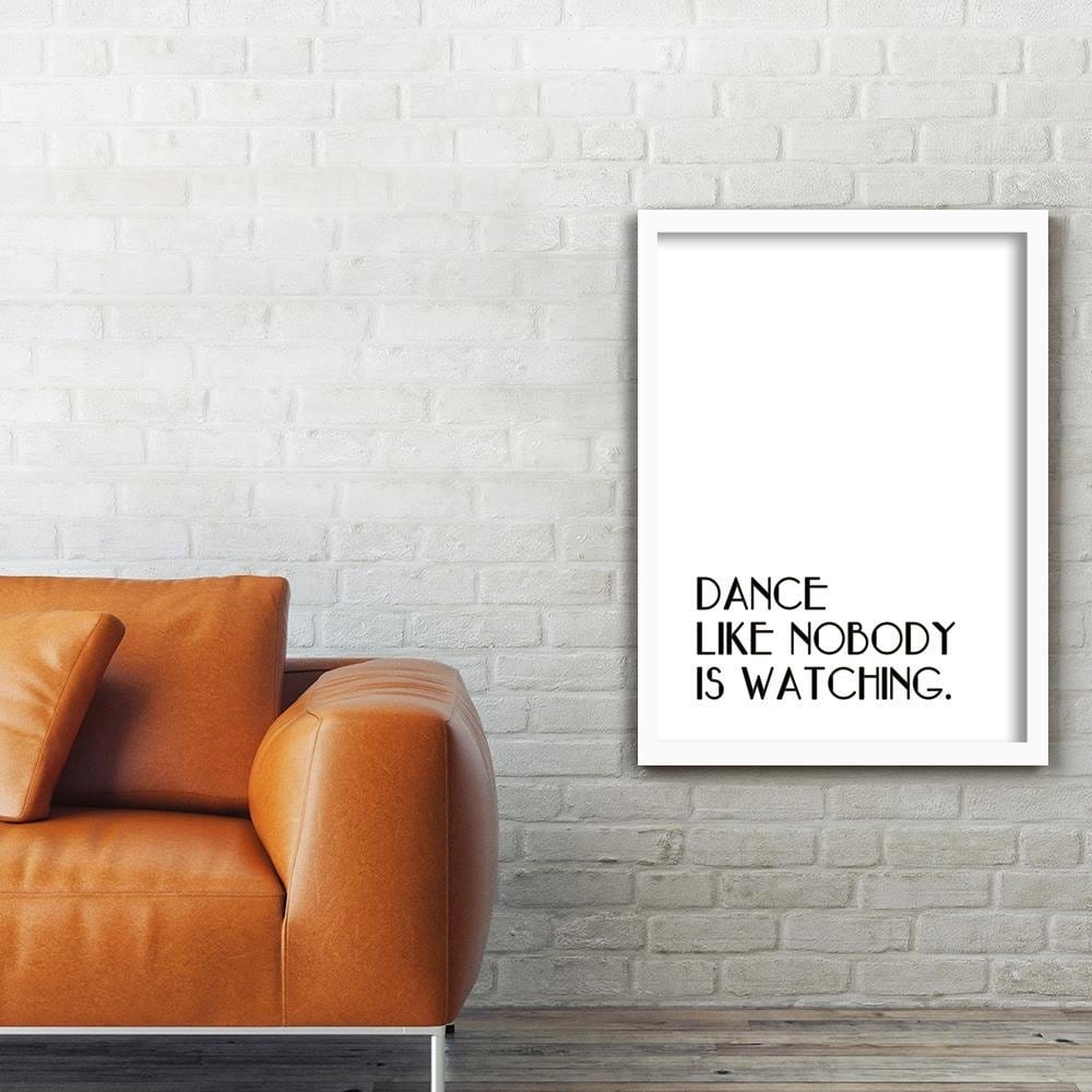 Glezna baltā rāmī - Typography Dance Home Trends DECO