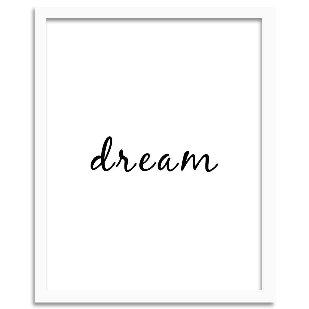 Glezna baltā rāmī - Typography Dream Home Trends DECO