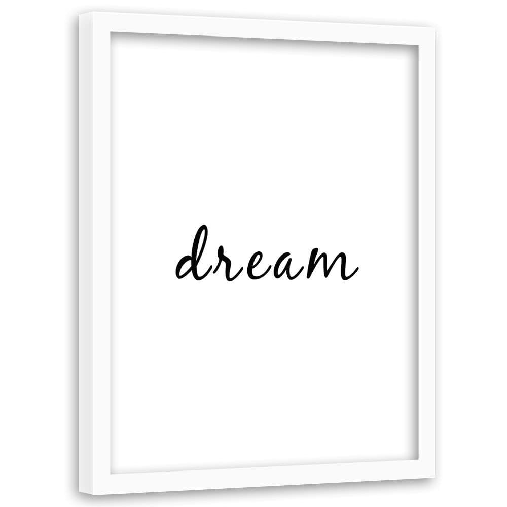 Glezna baltā rāmī - Typography Dream Home Trends DECO