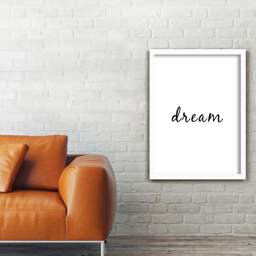 Glezna baltā rāmī - Typography Dream Home Trends DECO
