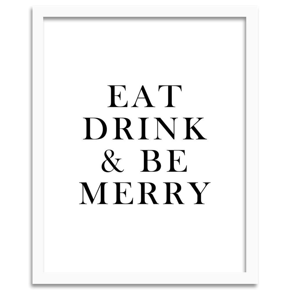 Glezna baltā rāmī - Typography Eat Drink Home Trends DECO