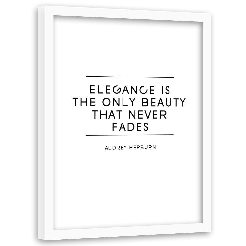 Glezna baltā rāmī - Typography Elegance Home Trends DECO