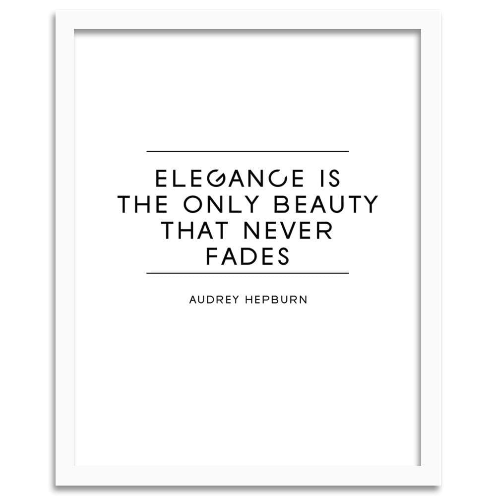 Glezna baltā rāmī - Typography Elegance Home Trends DECO