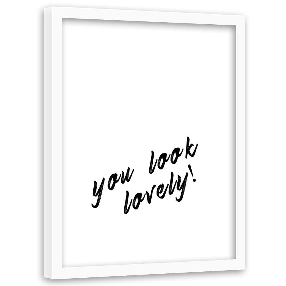 Glezna baltā rāmī - Typography Look Lovely Home Trends DECO