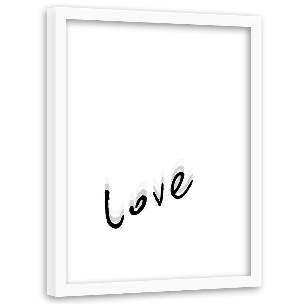 Glezna baltā rāmī - Typography Love Home Trends DECO