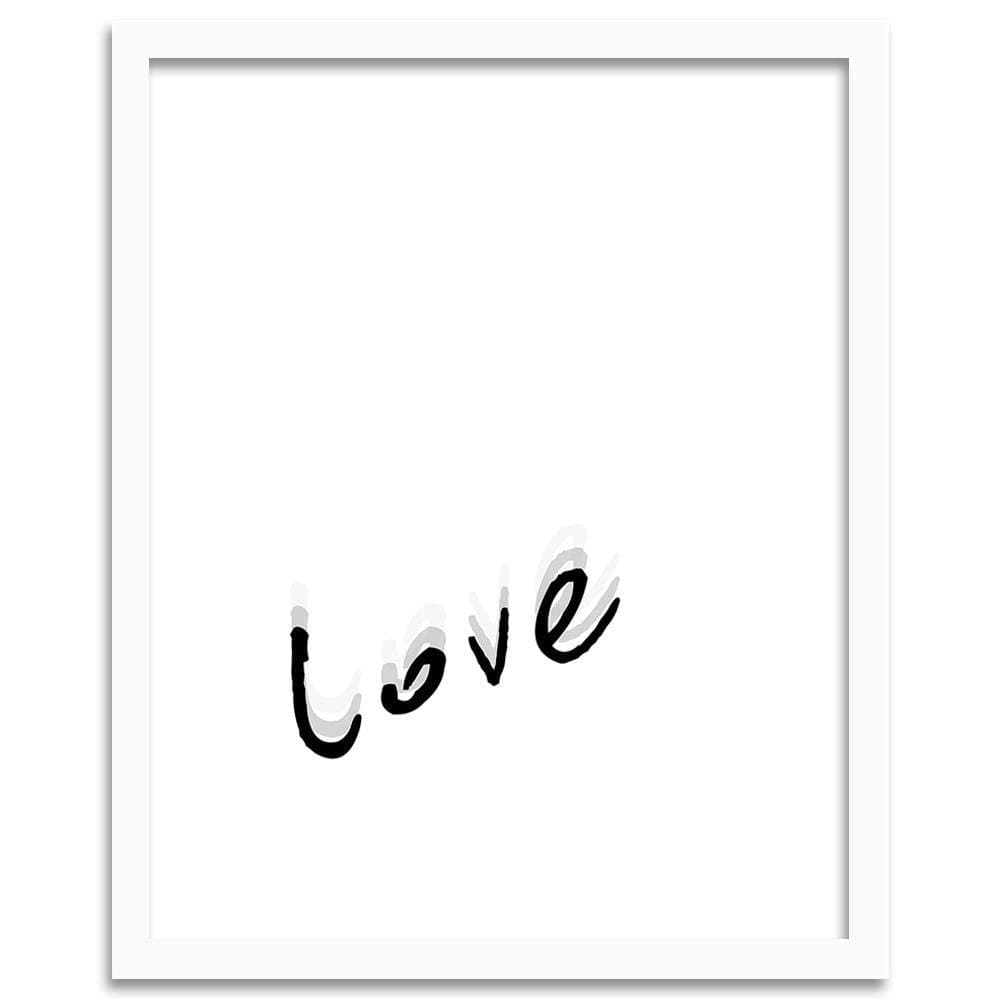 Glezna baltā rāmī - Typography Love Home Trends DECO