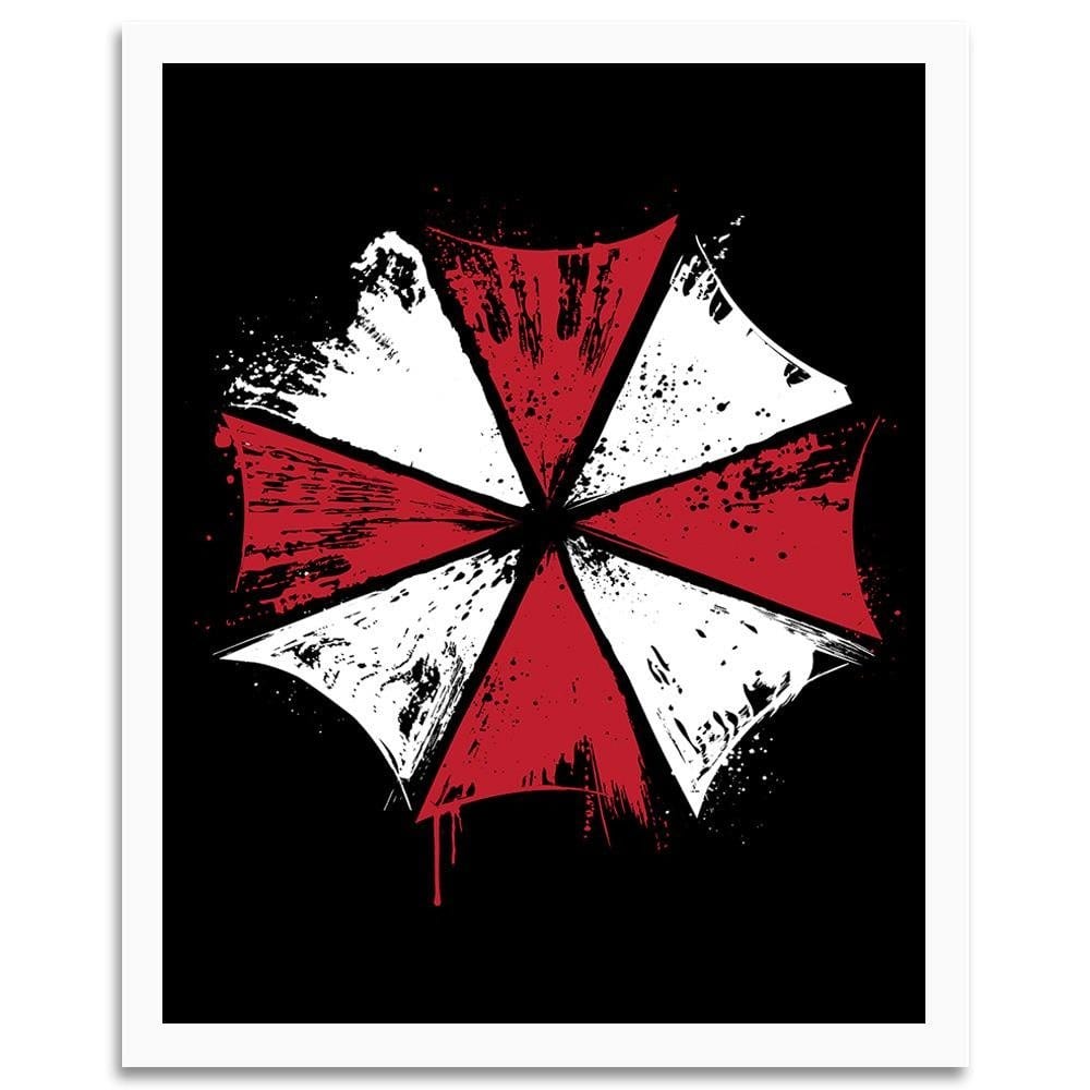 Glezna baltā rāmī - Umbrella Corp Red Home Trends DECO