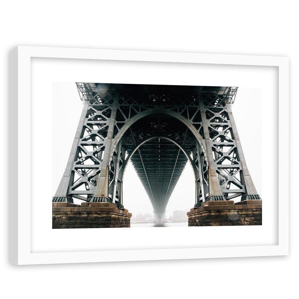 Glezna baltā rāmī - Under The Brooklyn Bridge Home Trends DECO