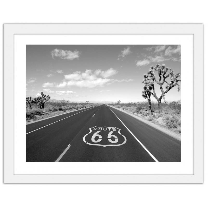 Glezna baltā rāmī - US 66 Horizontal mark Home Trends DECO