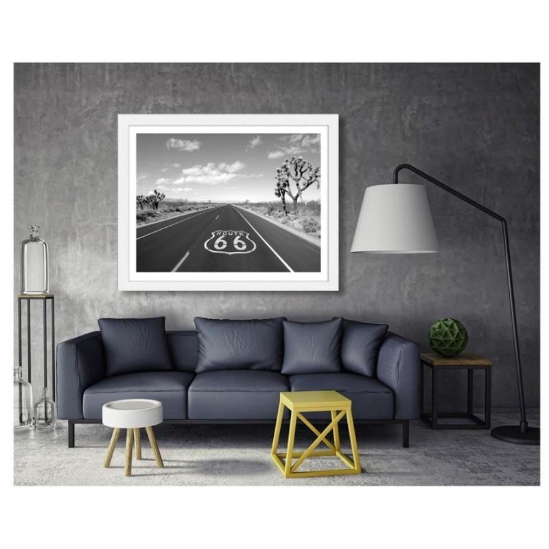 Glezna baltā rāmī - US 66 Horizontal mark Home Trends DECO