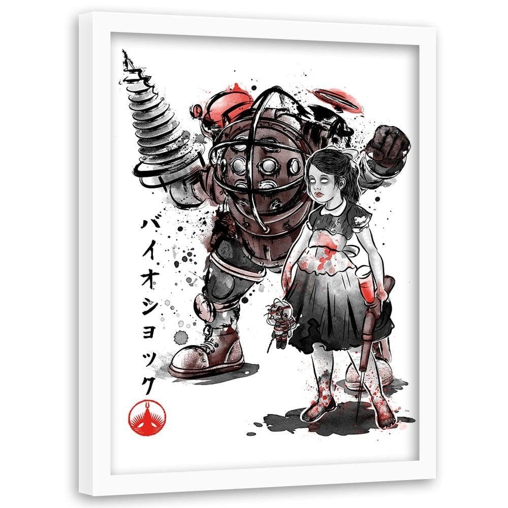 Glezna baltā rāmī - Video Game Red Home Trends DECO