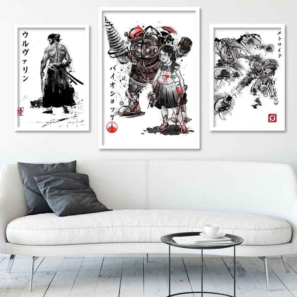 Glezna baltā rāmī - Video Game Red Home Trends DECO