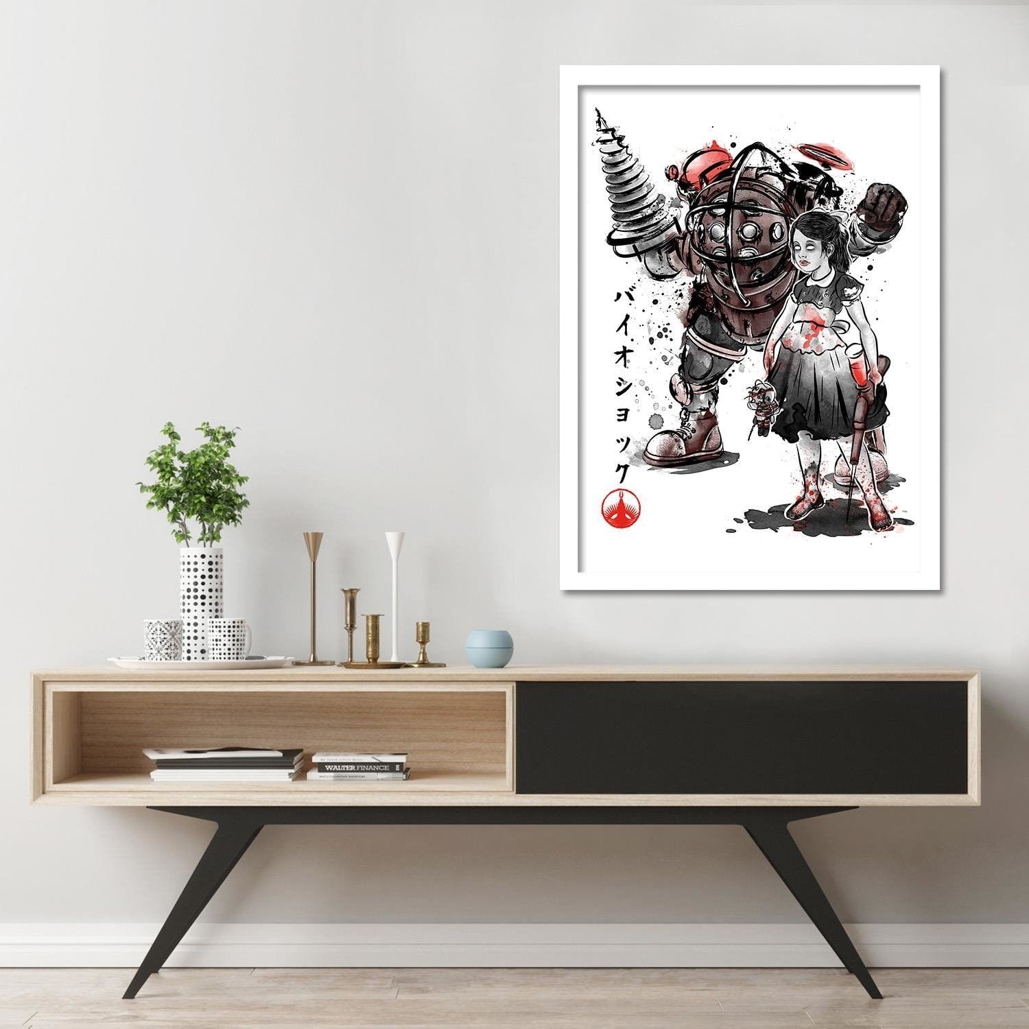 Glezna baltā rāmī - Video Game Red Home Trends DECO