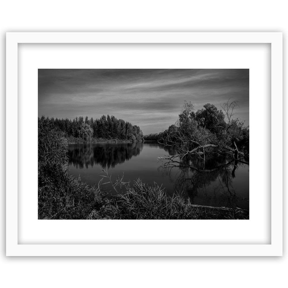 Glezna baltā rāmī - View Of The Lake 2 Home Trends DECO