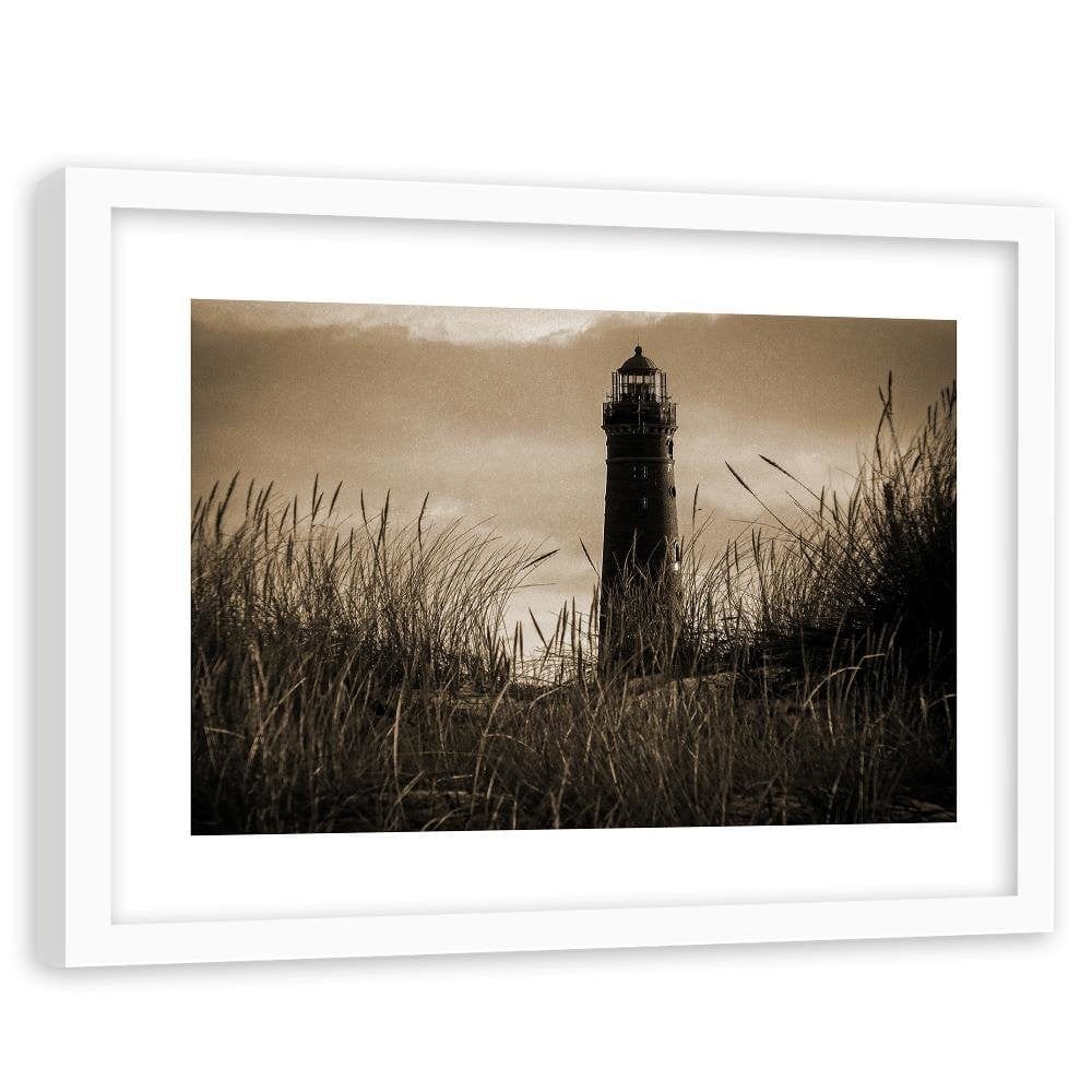 Glezna baltā rāmī - View Of The Lighthouse 1 Home Trends DECO
