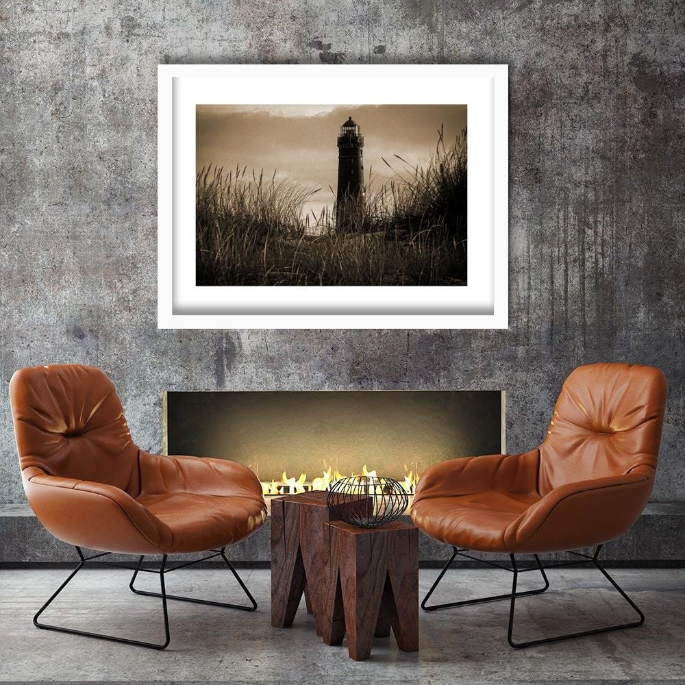 Glezna baltā rāmī - View Of The Lighthouse 1 Home Trends DECO