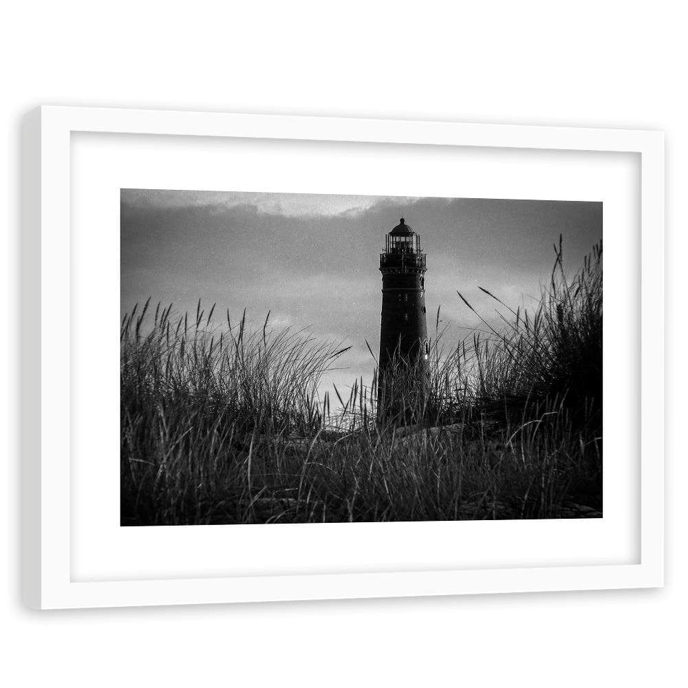 Glezna baltā rāmī - View Of The Lighthouse 2 Home Trends DECO