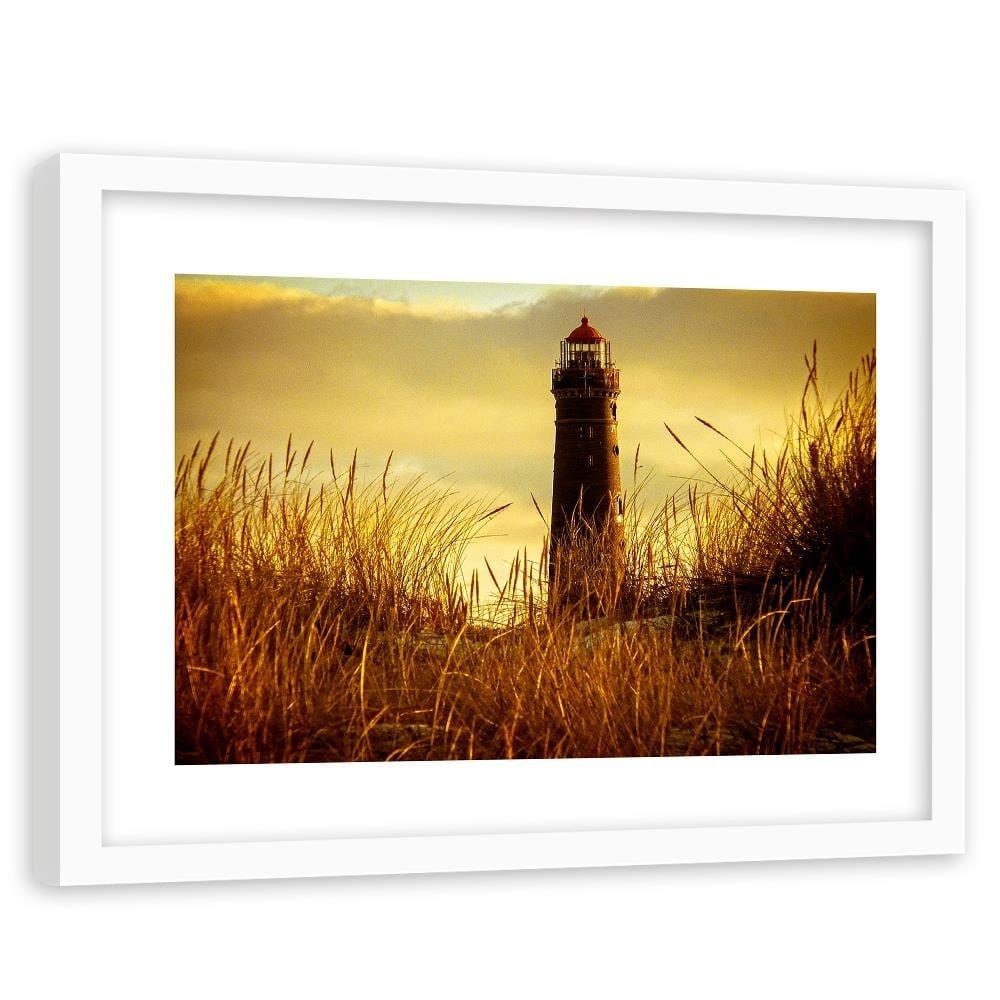 Glezna baltā rāmī - View Of The Lighthouse 3 Home Trends DECO
