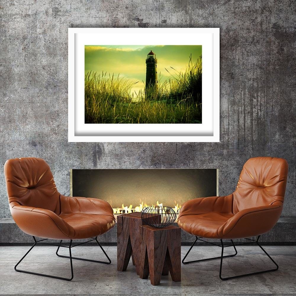 Glezna baltā rāmī - View Of The Lighthouse 4 Home Trends DECO