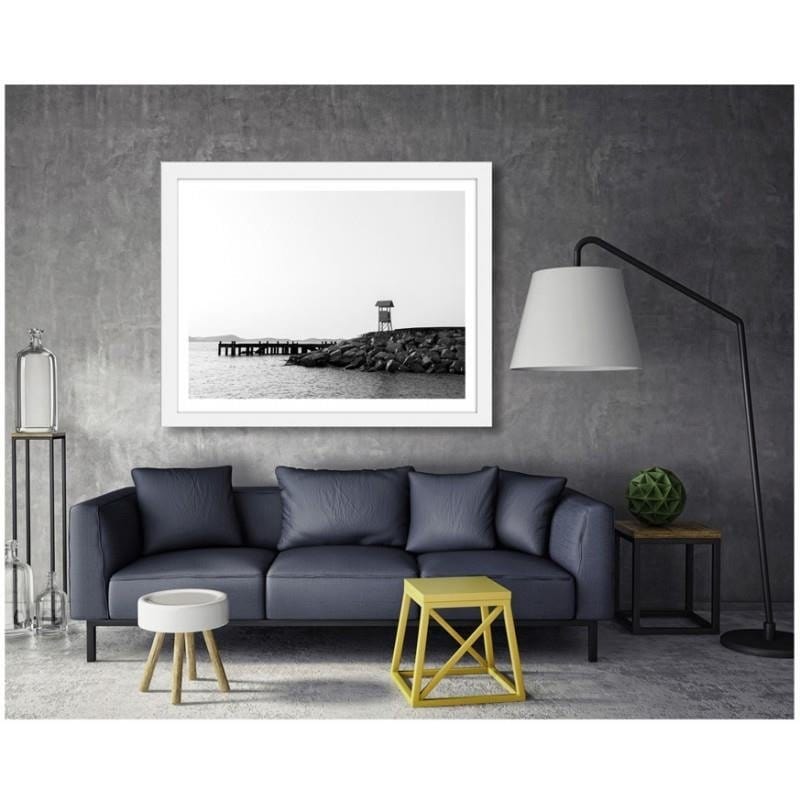 Glezna baltā rāmī - View tower on the shore Home Trends DECO