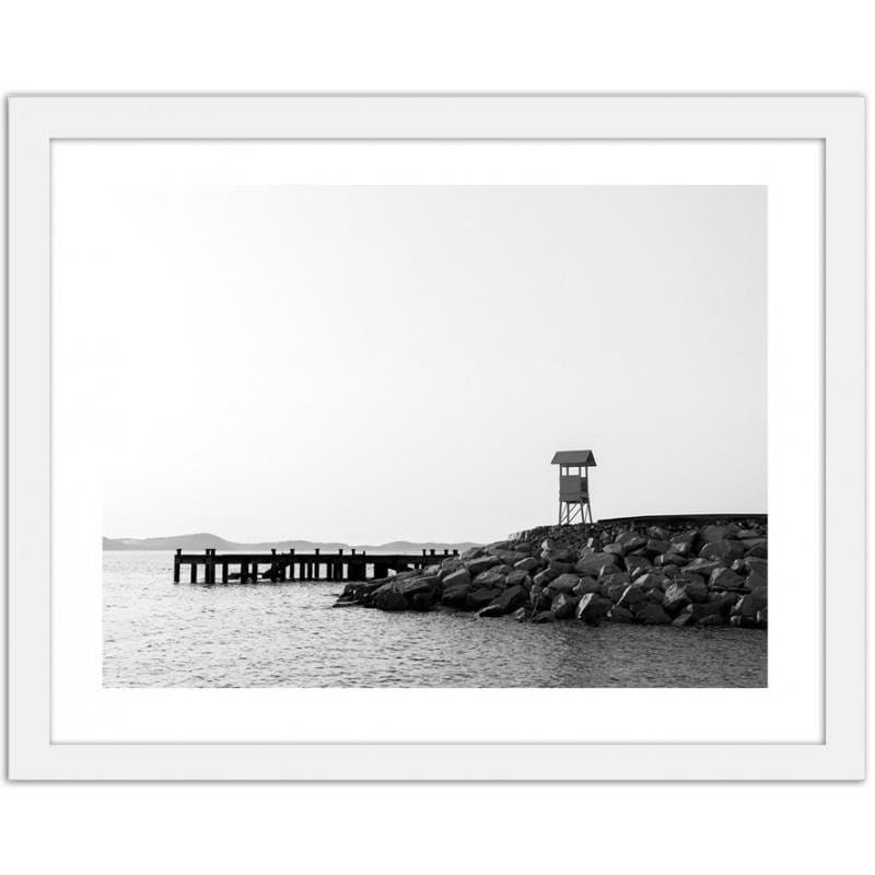 Glezna baltā rāmī - View tower on the shore Home Trends DECO
