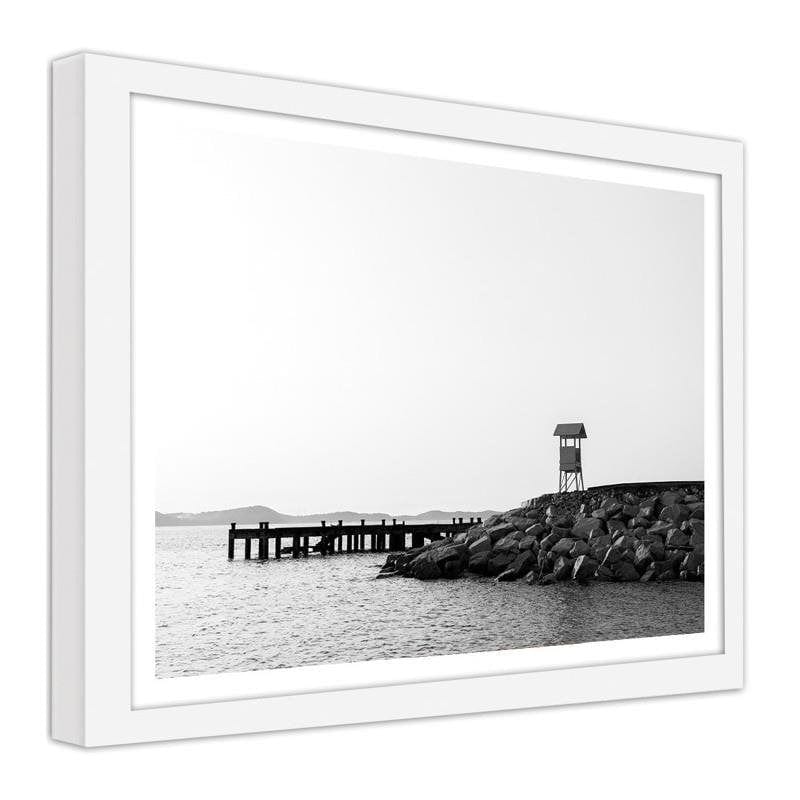 Glezna baltā rāmī - View tower on the shore Home Trends DECO