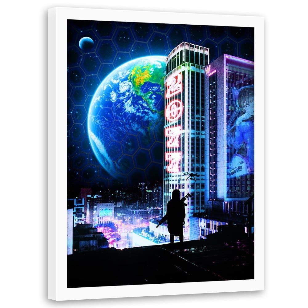 Glezna baltā rāmī - Visual Art Blue Home Trends DECO