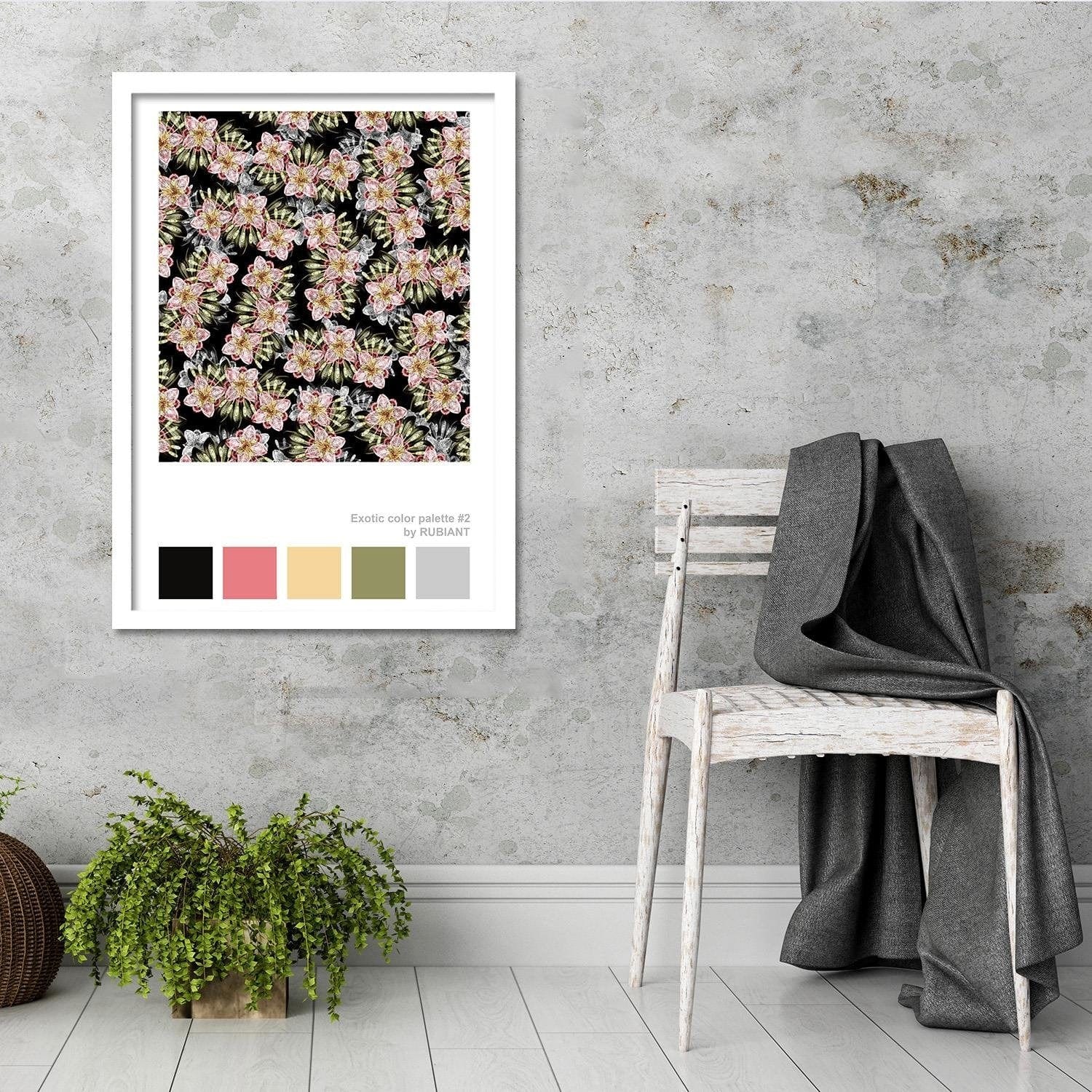 Glezna baltā rāmī - Visual Art Pink Home Trends DECO