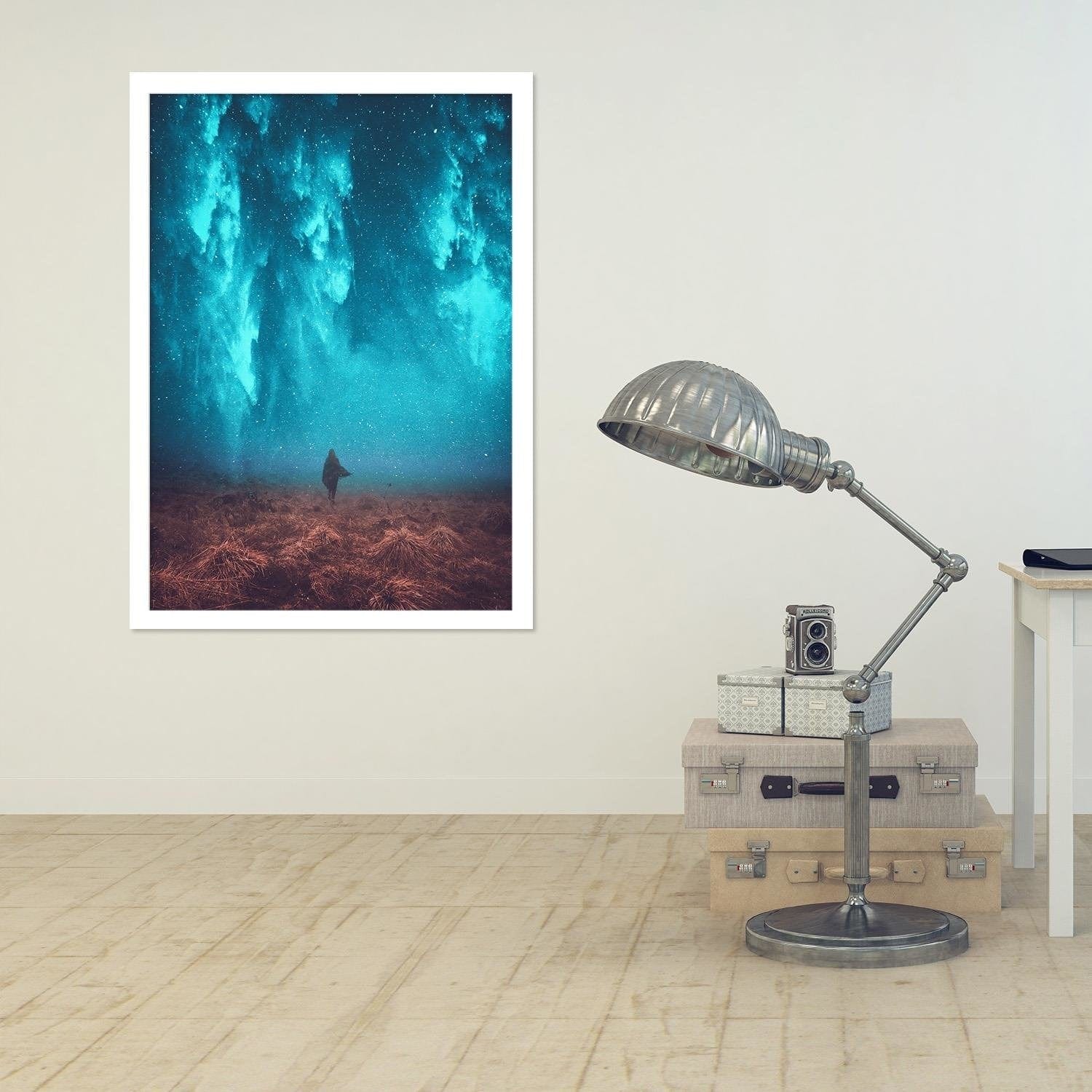 Glezna baltā rāmī - Walk At Night Home Trends DECO