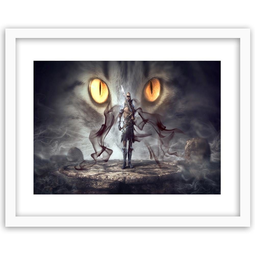 Glezna baltā rāmī - Warrior Cat Eyes And Fantasy Home Trends DECO