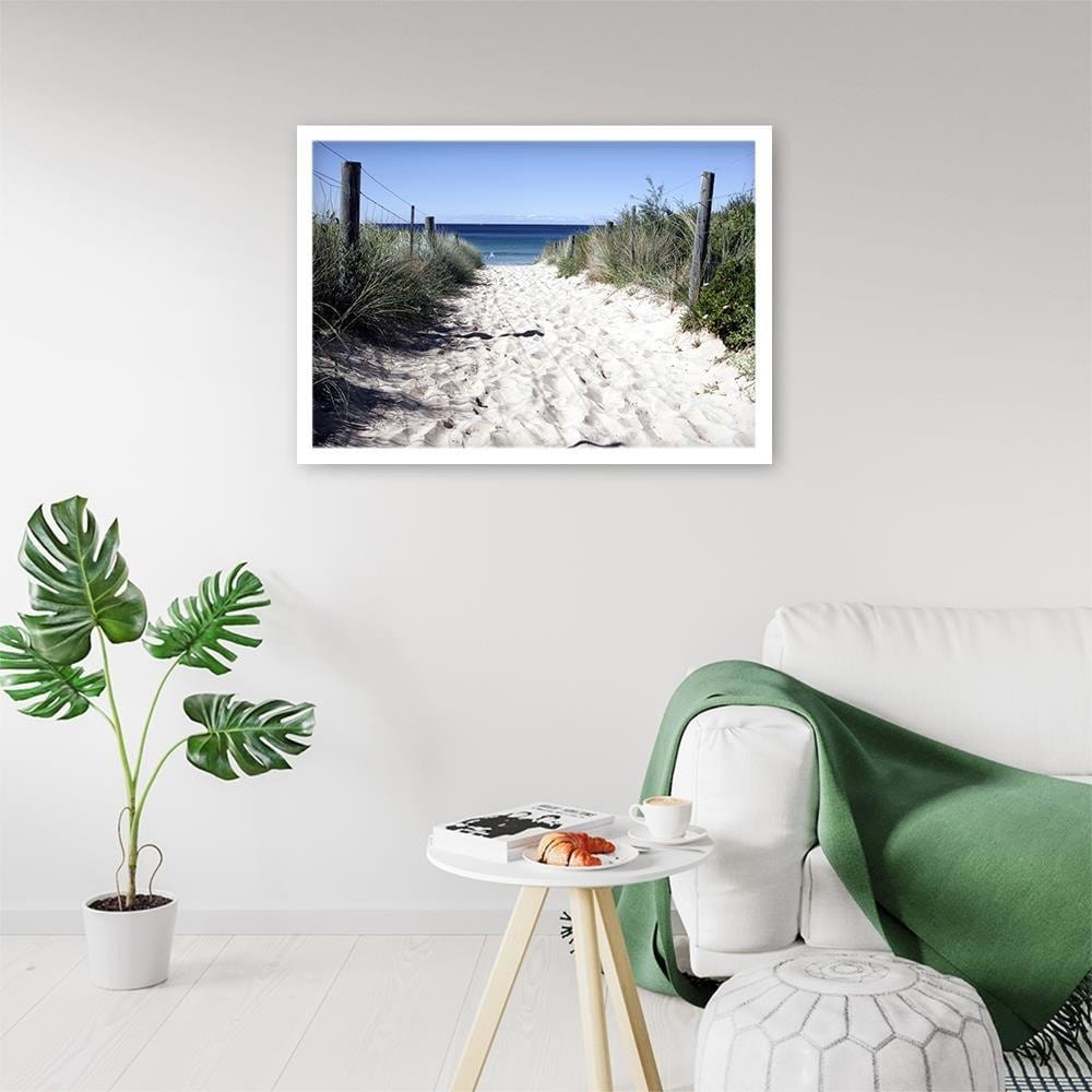 Glezna baltā rāmī - Way To The Beach Home Trends DECO