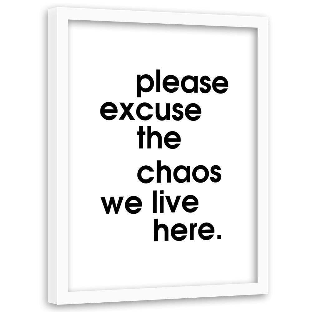 Glezna baltā rāmī - We Live In Chaos Home Trends DECO