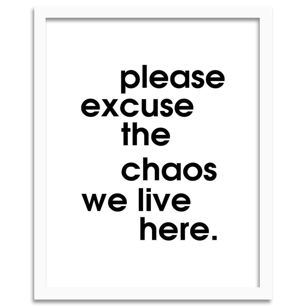 Glezna baltā rāmī - We Live In Chaos Home Trends DECO