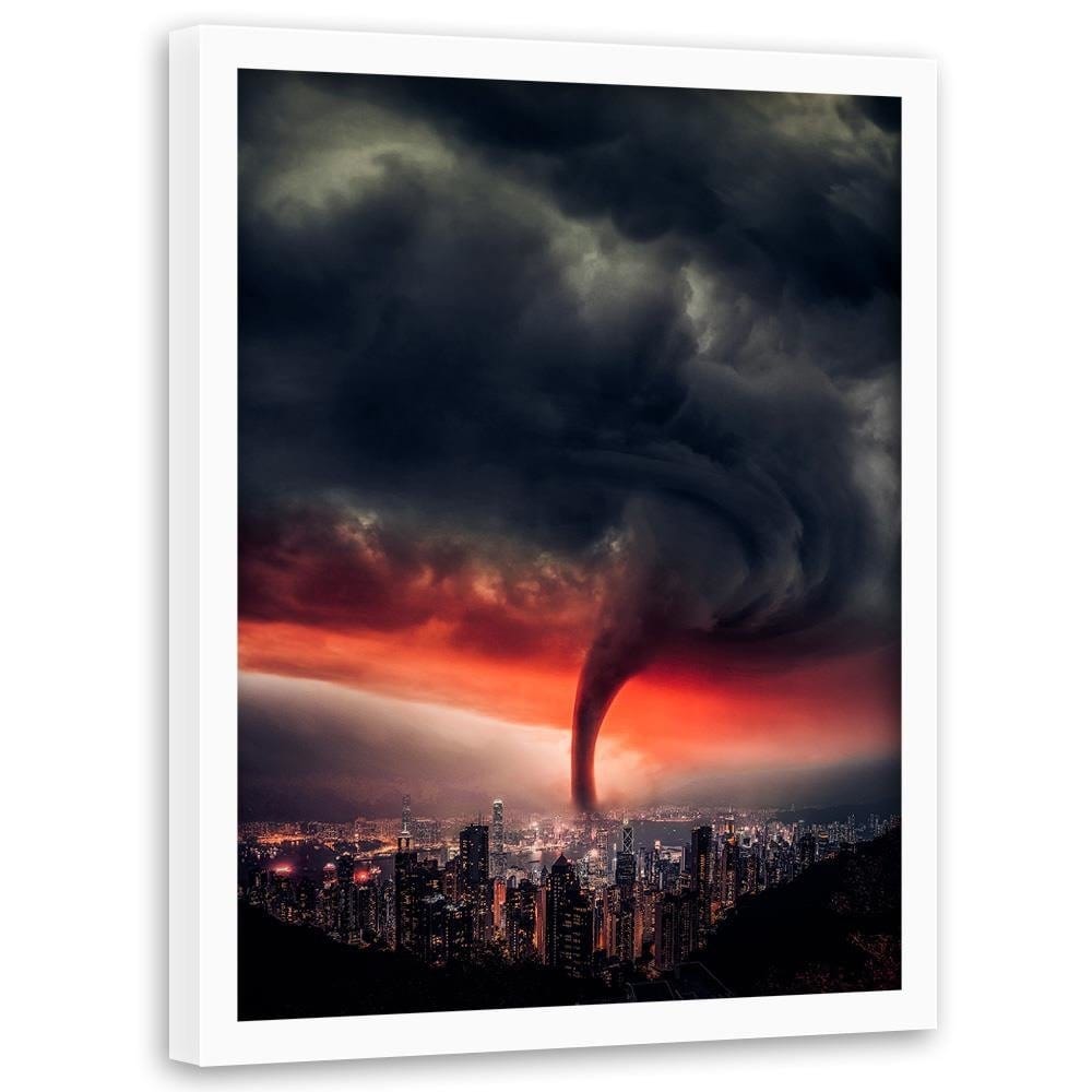 Glezna baltā rāmī - Whirlwind Over The City Home Trends DECO