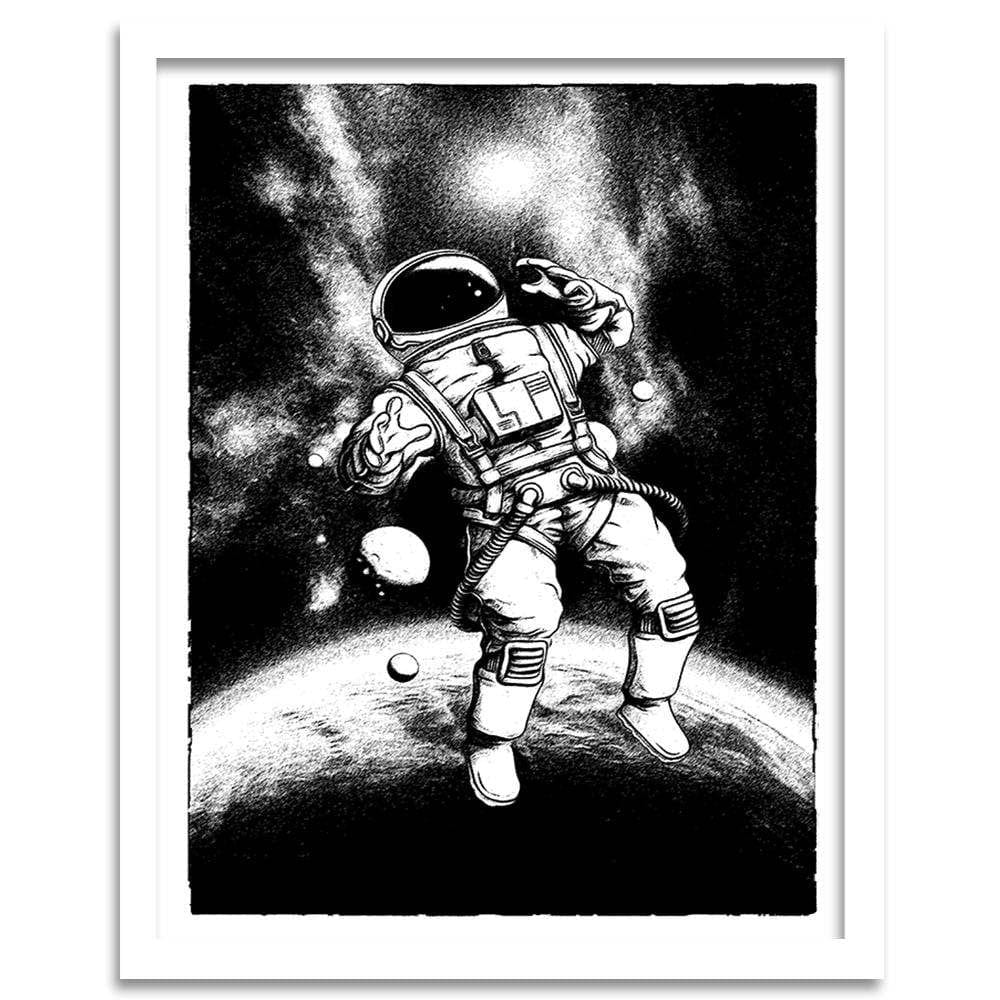 Glezna baltā rāmī - White Cosmonaut Home Trends DECO
