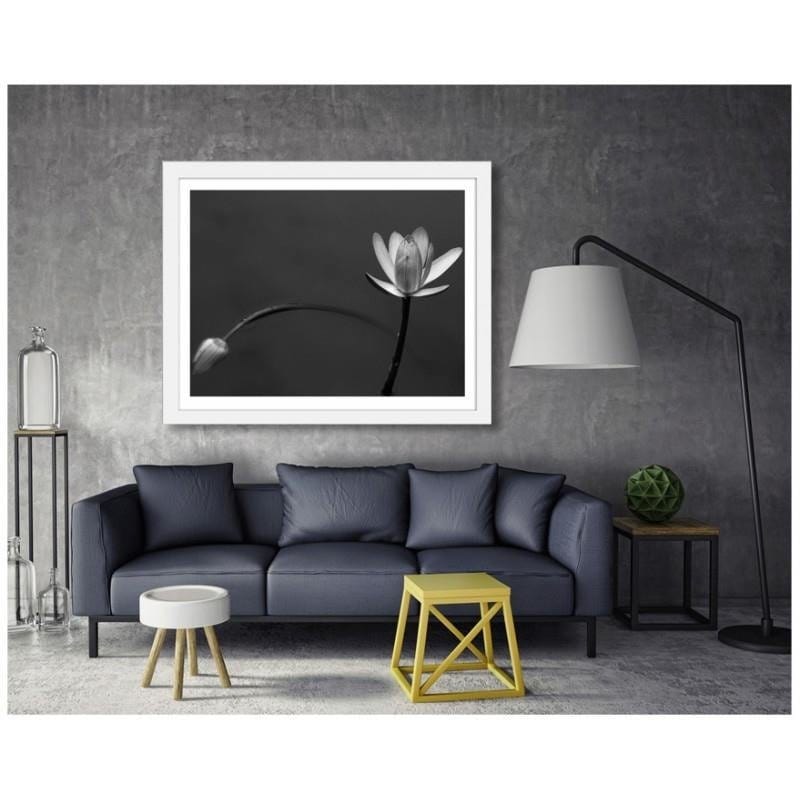 Glezna baltā rāmī - White flower 2 Home Trends DECO