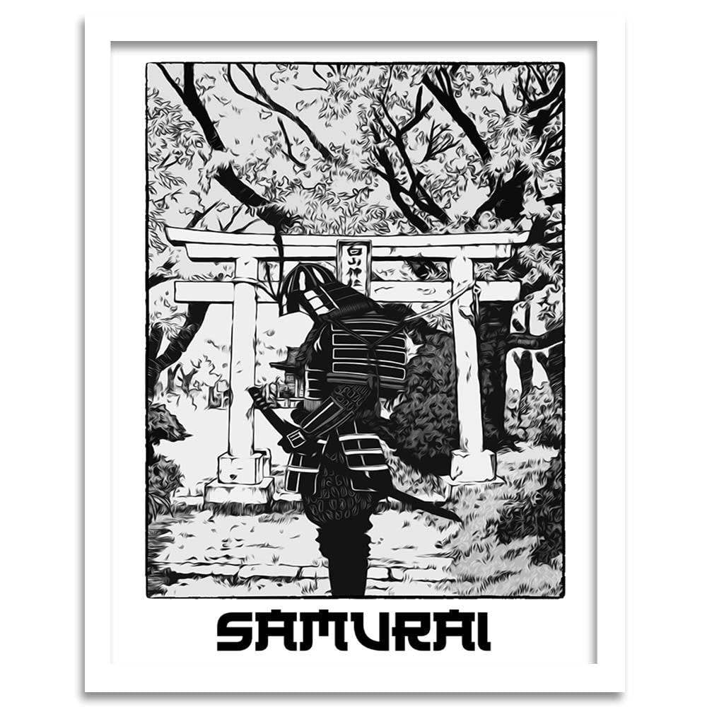 Glezna baltā rāmī - White Samurai Home Trends DECO
