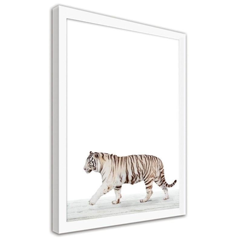 Glezna baltā rāmī - White tiger Home Trends DECO