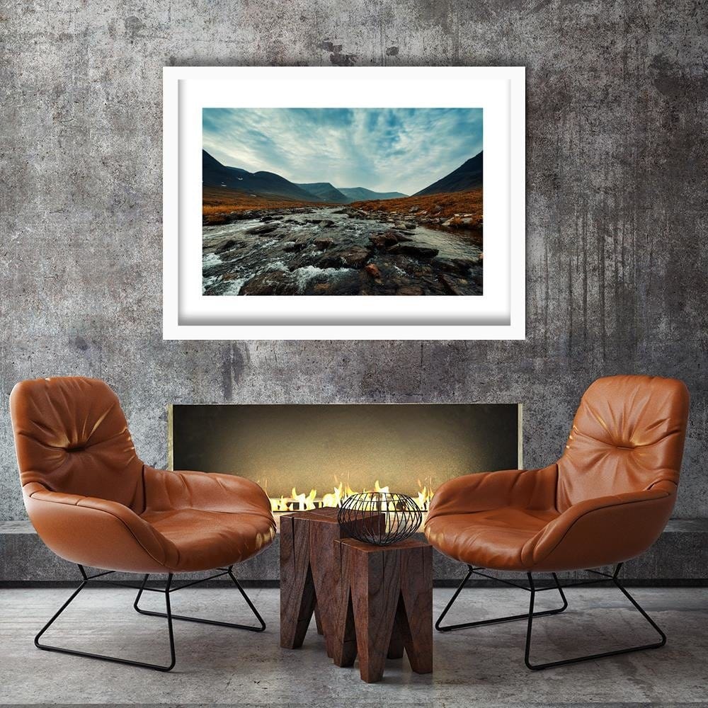 Glezna baltā rāmī - Wild River 4 Home Trends DECO