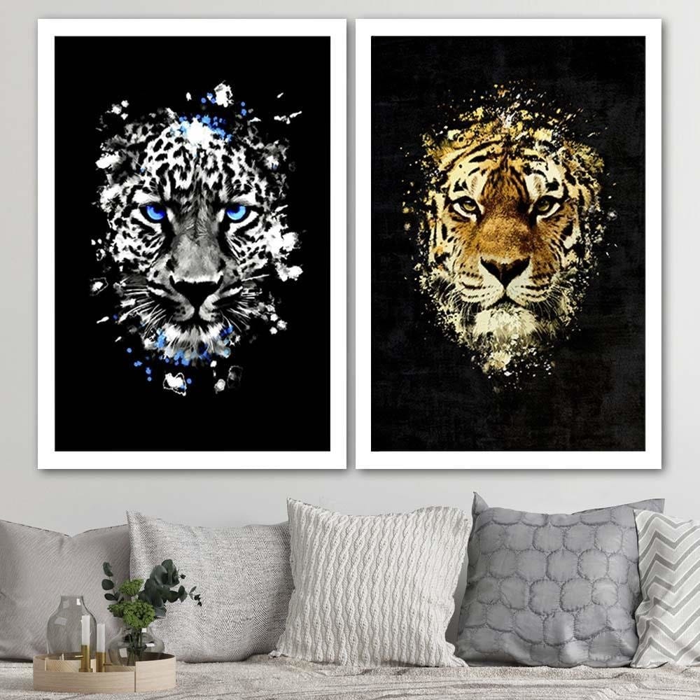 Glezna baltā rāmī - Wild Tiger Home Trends DECO