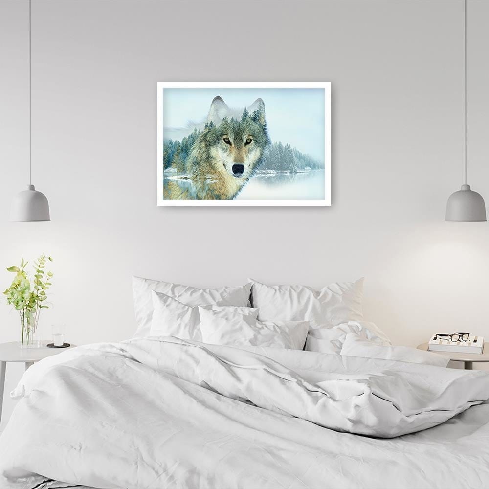 Glezna baltā rāmī - Wild Wolf Home Trends DECO
