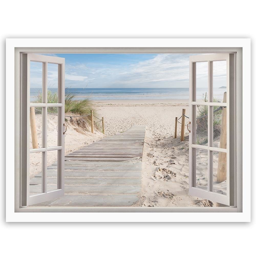 Glezna baltā rāmī - Window To The Beach Home Trends DECO